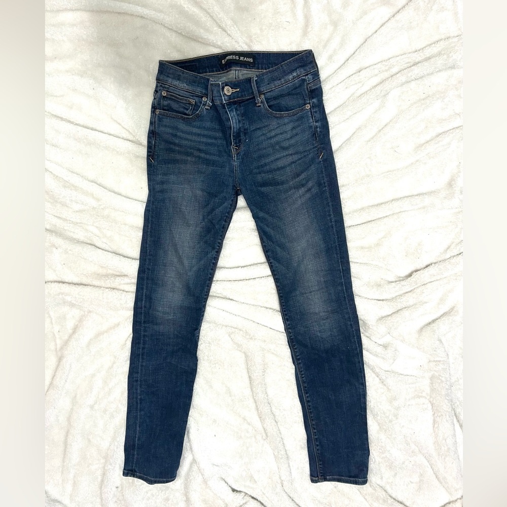 Stylish Blue Denim Jeans Express Midrise Skinny 4R